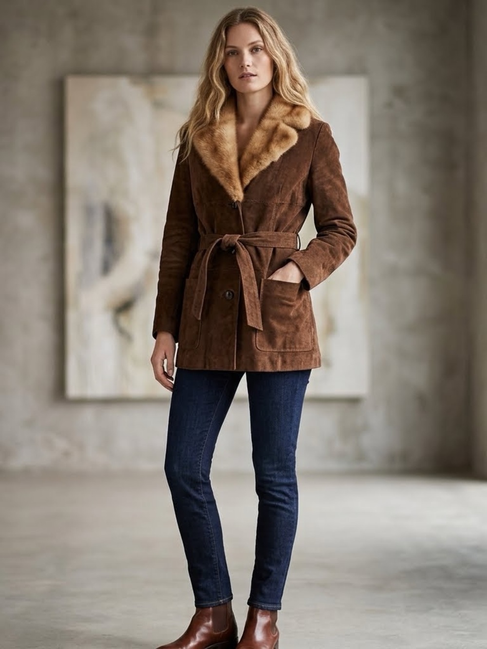 Penny Lane Luxury Fur and Leather Medium Classic Penny Lane Coat